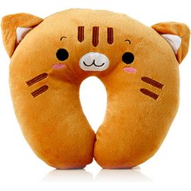Oreiller De Voyag E Pour Enfants, Support De Cou En Forme De U, Coussin En Peluche Pour Avion, Coussin De Cou Pour Enfants, Coussin De Soutien Du Menton Et Du Cou Avec Motif Animal(Chat Jaune)