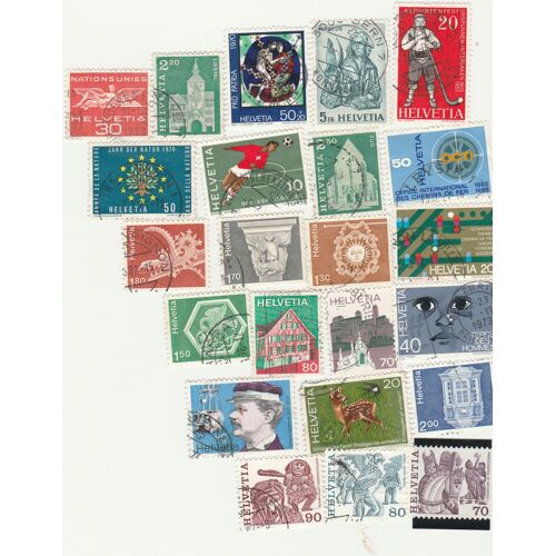 23 Timbres Oblitérés De Suisse Émis Entre 1955 Et 1977