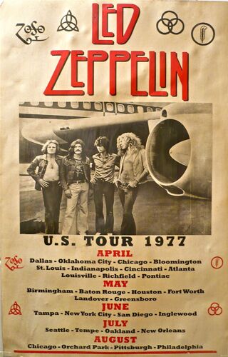 Affiche De Concert Led Zepplin 1977 Us Tour