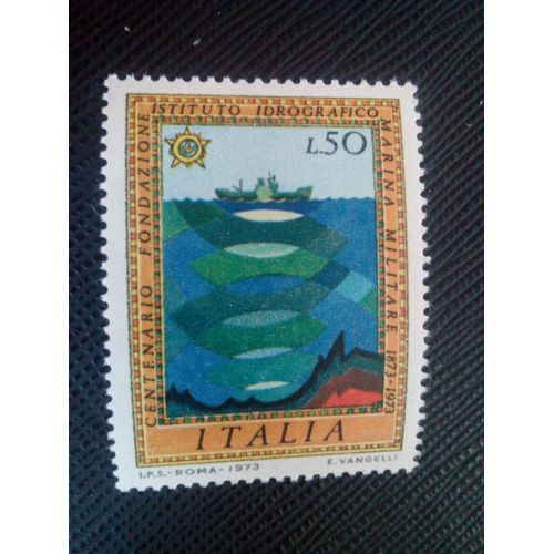 Timbre Italie Yt 1132 Ondes Bateau Et Sonar 1973 ( 81005 )