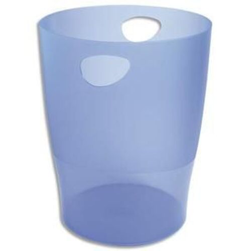 Exacompta Corbeille À Papier Eco 15 L Bleu Translucide - Diamètre 26 Cm, Hauteur 33,5 Cm