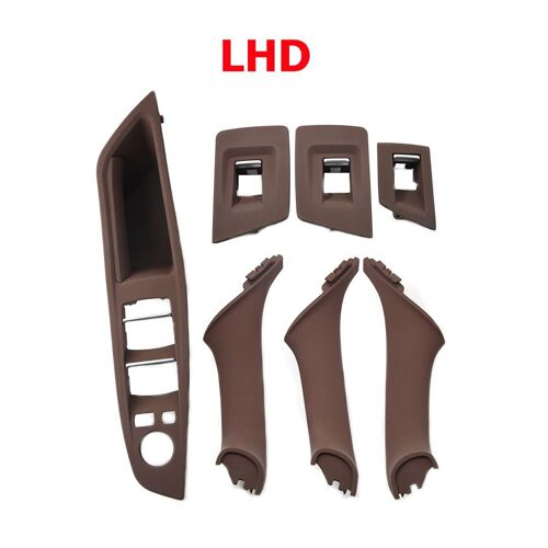 Red Brown Panneau De Poignée Intérieur De Voiture En Fiber De Carbone, 7 Pièces, Pour Bmw Série 5 F10 F18, Beige, Noir "Nipseyteko"