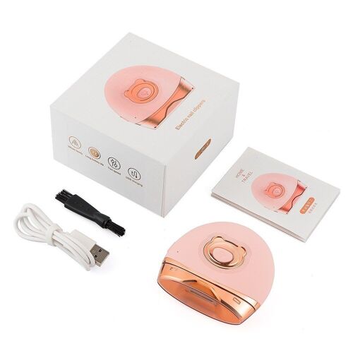Rose - Tondeuse À Ongles Électrique, Micro Usb, Pour Manucure Et Pédicure, Coupe-Ongles, Doigts, Orteils, Machine Indolore Pour Bébé Et Adulte 