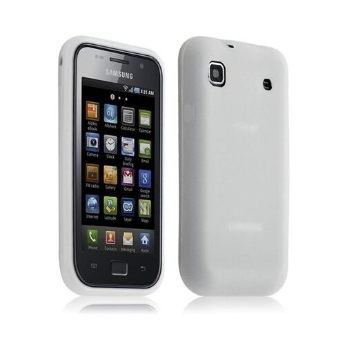 Housse etui coque en silicone pour Samsung Galaxy S i9000 couleur blanc