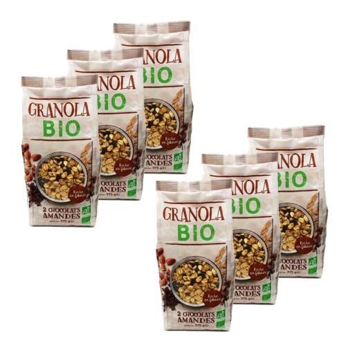 Lot 6x Granola 2 Chocolats Amandes Bio - Sachet 375g