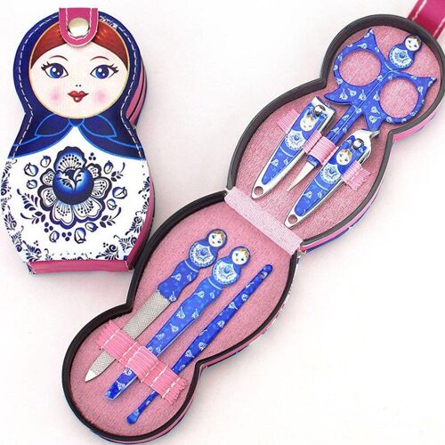 Poupée Matryoshka2 - Kit De Voyage Pour Manucure Et Pédicure, 6 Pièce/Ensemble Ciseaux À Ongles, Poupée Russe, Coupe-Ongles, Soins, Toilettage, Portable 