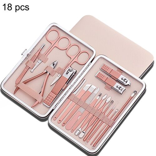 18 Pcs - Kit De Ciseaux À Ongles En Acier Inoxydable Pièces/Ensemble, 7/10/16/18, Ensemble De Soins De Manucure Et Pédicure 
