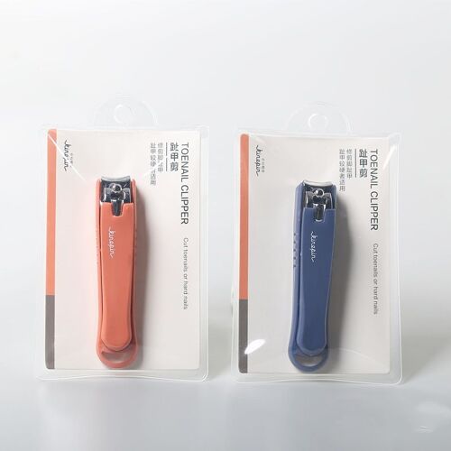 2pcs Rose Et Marine - Grand En Acier Au Carbone Nail Clipper Cutter Professionnel Manucure Trimmer Haute Qualité Bout Ciseaux À Ongles Avec Clip Catcher 2 Couleurs 