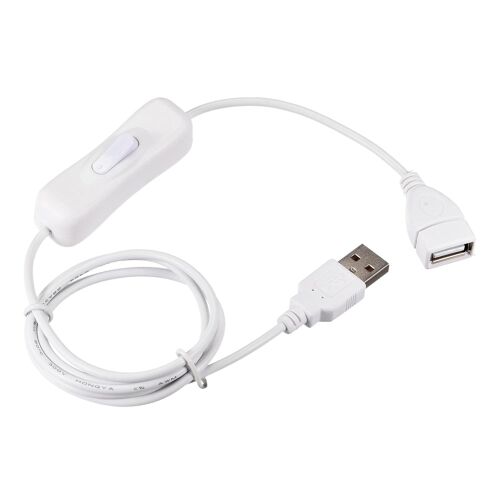 Jgd-Câble Usb Avec Interrupteur Marche/Arrêt, Rallonge Usb Mâle Vers Femelle 1 M Blanc Pour Lampe De Bureau Led Bande Led