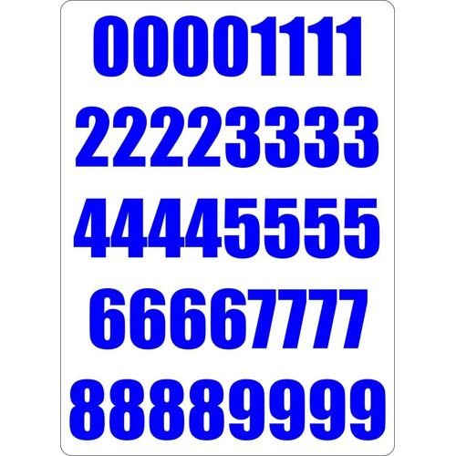 Set 40x Autocollant Sticker Porte Voiture Moto Numero Nombre Chiffre Course Bleu