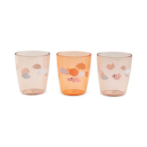 Lot De 3 Mini Verres Yummy Happy Clouds Papaye - Orange