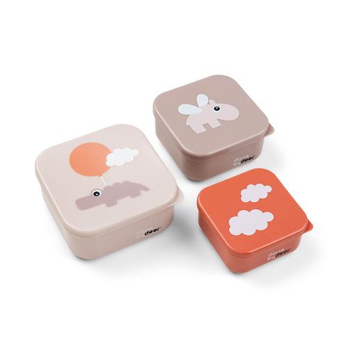 Lot De 3 Boîtes À Goûter Happy Clouds Rose - Rose