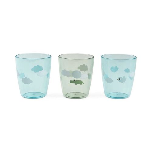 Lot De 3 Mini Verres Yummy Happy Clouds Vert - Bleu
