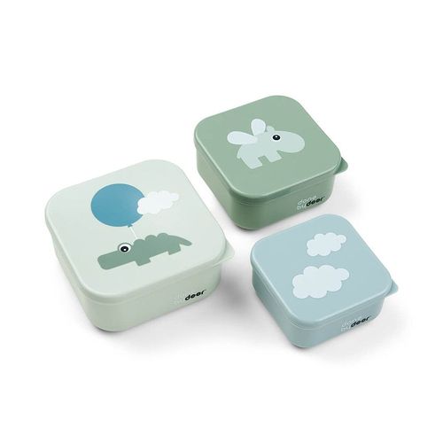Lot De 3 Boîtes À Goûter Happy Clouds Vert - Vert