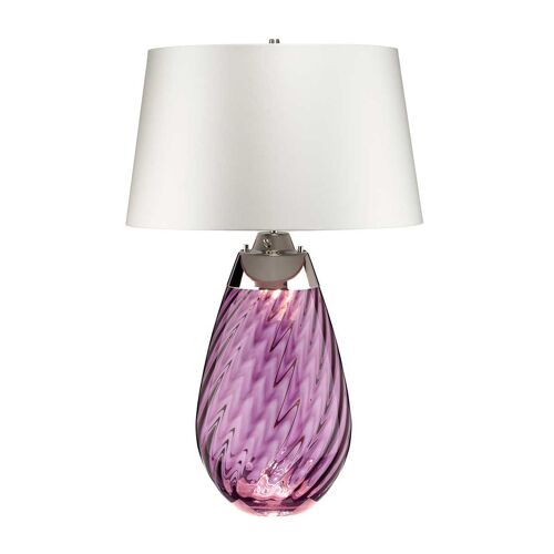 Elstead Lena - Grande Lampe De Table Prune À 2 Ampoules Avec Abat-Jour Blanc Cassé, Verre Teinté Prune, Abat-Jour Blanc Cassé, E27