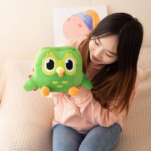Vert Duolingo Hibou Peluche Jouet Duo Doudou De Duo Le Hibou Cartoon Anime Hibou Poupée