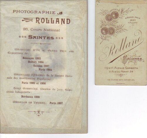 Lot De Deux Photographies Publicitaires Du Photographe Rolland, Saintes