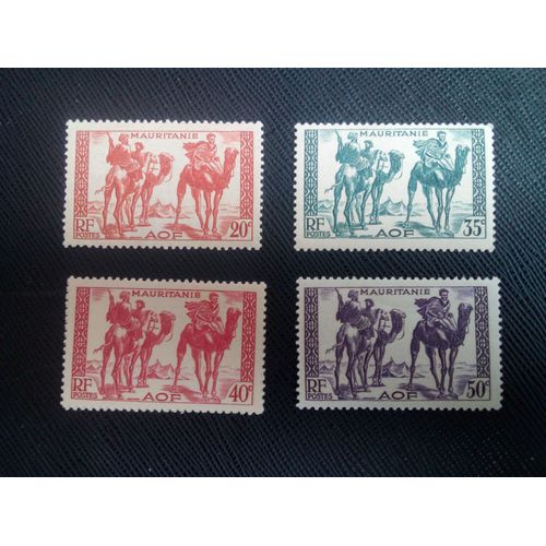 Timbre Mauritanie Yt 79/82/83/ 105 Guerriers Sur Dromadaire (Camelus Dromedarius) 1938/39 ( 71005 )