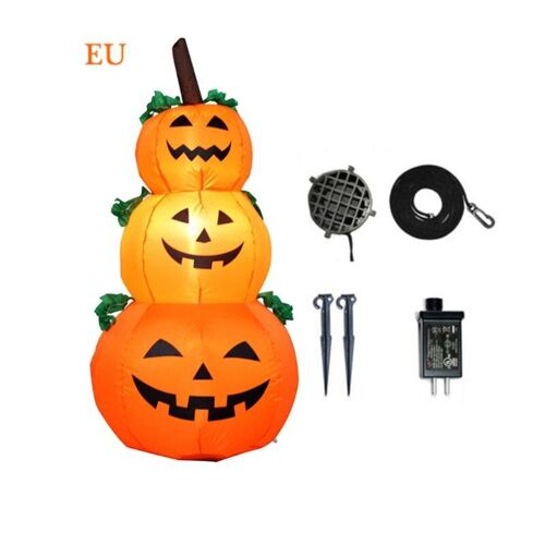 3 lanternes à citrouille gonflables pour Halloween, décoration artistique, 4 pieds, ue