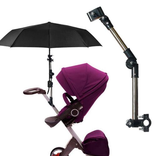 Support Multiusage Réglable Pour Poussette Et Chaise Roulante,Porte-Parapluie, Socle De Parasol Pour Voiturette Et Pour Vélo, Accessoires De Landau Pour Bébé,
