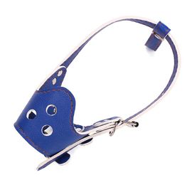 Masque Anti-Morsure En Cuir Pu Pour Chien,Muselière Pour Petit Et Grand Gabarit,Accessoires De Mascotte,Collier Réglable Pour Chiot Et Grand Gabarit - Type Blue-S-Suit 4.0-12.5kg