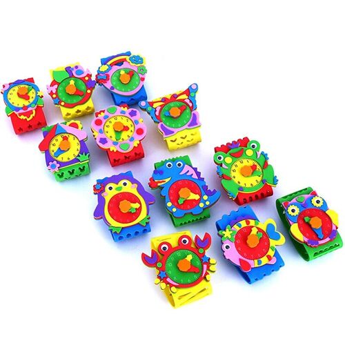 Montre En Mousse Eva 3d, Autocollant Artisanal, Fait À La Main, Horloge, Apprentissage, Jouets Éducatifs Pour Enfants De La Maternelle, Nouvelle Collection