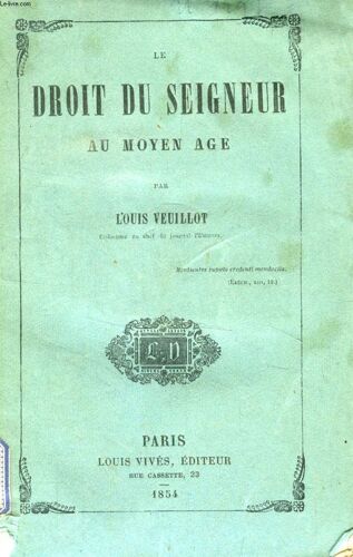 Le Droit Du Seigneur Au Moyen Age