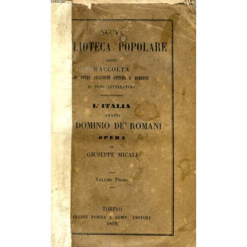 L'italia Avanti Il Dominio Dei Romani, Volume I