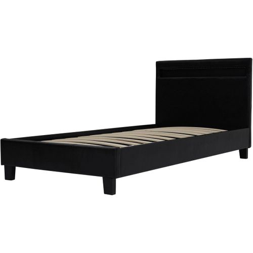 Lit Avec Led "Maria" 90 X 190 Cm - Noir