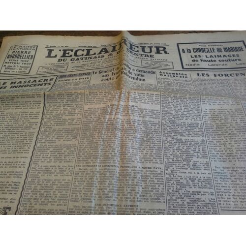 L'éclaireur Du Gâtinais Et Du Centre 28 Mars 1962 N° 856 