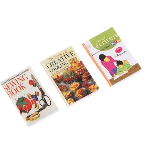 Cahier De Scène Miniature Modèle Maison De Poupée 1/12, 3 Pièces, Mini Livre D'Étude De Cuisine En Papier, Carnet De Jouets Pour Enfants, Cadeaux D'Anniversaire, Accessoires Pour Poupée