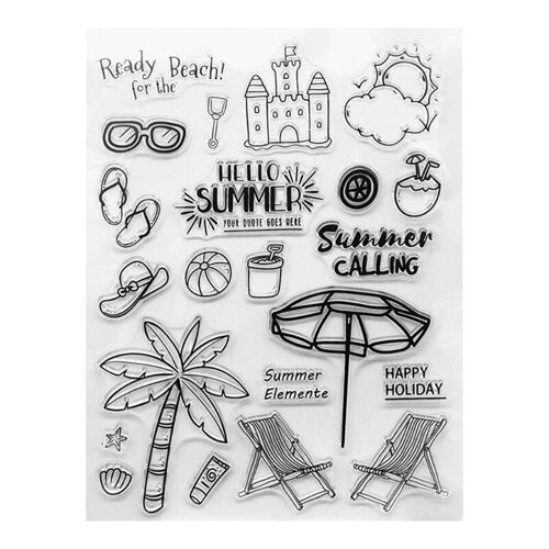 Tampon D'étanchéité Transparent En Silicone Pour Plage D'été, Bricolage, Scrapbooking, Gaufrage D'album Photo, Carte Décorative En Papier, Artisanat