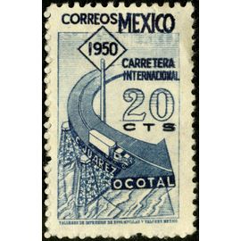 Timbre Mexico, 1950, Carretera Internacional, 20 Cts, Correos