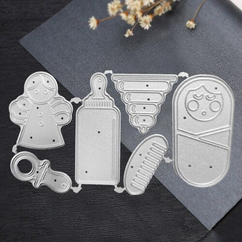 Matrices De Découpe En Métal Pour Bébé, Biberon, Pochoir, Scrapbooking, Bricolage, Album, Timbre, Moule De Carte En Papier