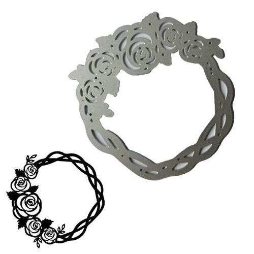 Matrices De Découpe En Métal Couronne De Rose, Pochoir De Scrapbooking, Carte De Timbre En Papier Gaufrage, Décoration Artisanale
