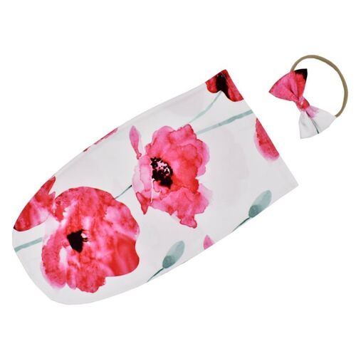 Sac De Couchage Pour Nouveau Né, 2 Pièces, Couverture Imprimée En Mousseline Et Bandeau, Ensemble D'accessoires De Photographie Pour Nouveau Né
