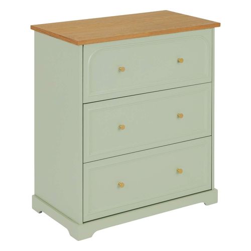 Commode 3 Tiroirs En Bois Mohea - Vert Céladon
