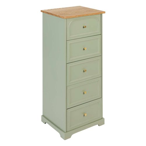 Chiffonnier 5 Tiroirs En Bois Mohea - Vert Céladon