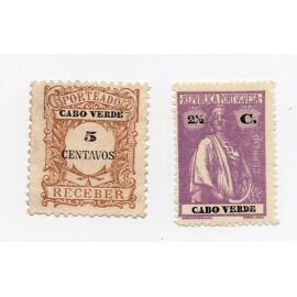 Cap Vert- Lot De 2 Timbres Neufs Sans Gomme- Divers
