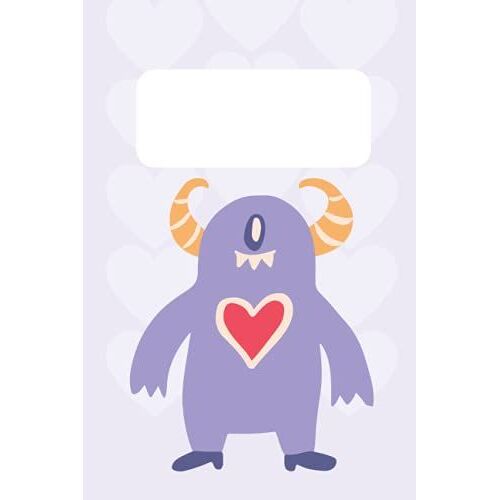 Journal Notebook: Cute Purple (1/2) Monsters In Love Journal Notebook 120 Lined Pages