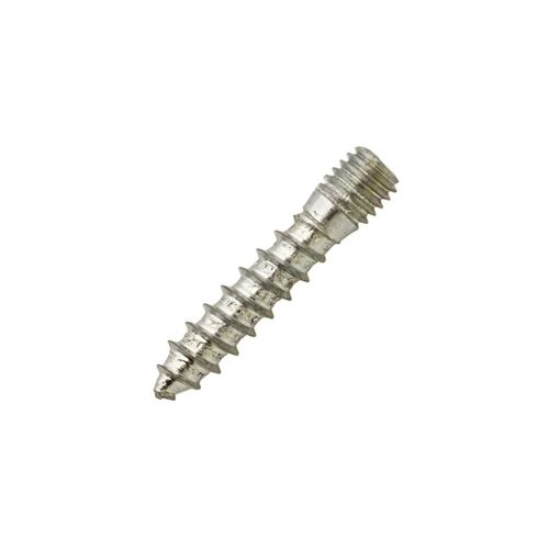 100 pattes à vis bois - sans collerette, zingué blanc - M8 x 40 mm