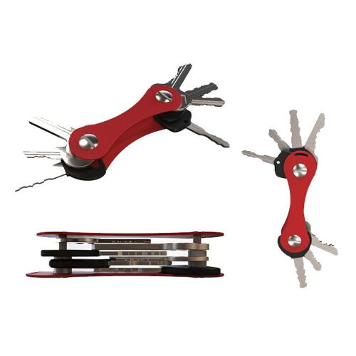 Porte-Clés Intelligent Organisateur De Clés Key Compact Pour Trousseau À Clef En Aluminium Smart Rouge