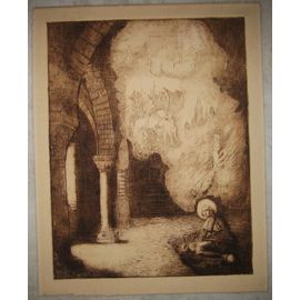 Eau Forte Originale :Jeanne D'arc Prisonnière  