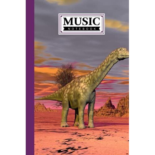 Music Notebook: Dinosaurs Music Notebook, Music Writing Notebook | Blank Sheet Music Notebook, 120 Pages, Size 6" X 9" By Florian Benz