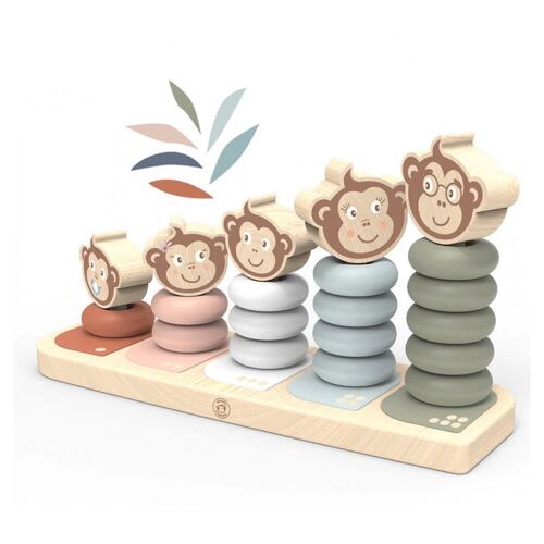 Jeu A Empiler La Famille Singe - Apprends A Compter