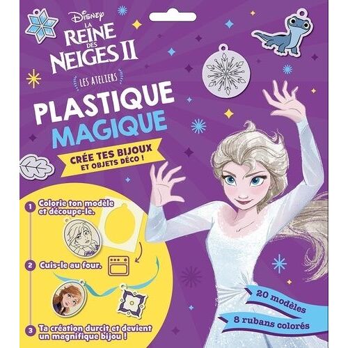 La Reine Des Neiges Ii Plastique Magique Crée Tes Bijoux Et Objets Déco ! - Les Ateliers - Avec 20 Modèles Et 8 Rubans Colorés