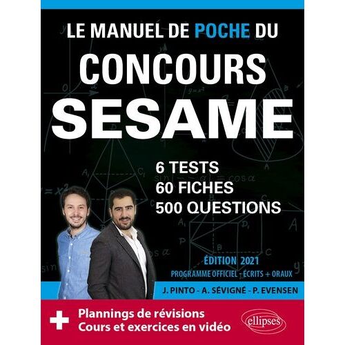 Le Manuel De Poche Du Concours Sesame - 60 Fiches, 60 Vidéos De Cours, 6 Tests, 500 Questions - Edition 2021