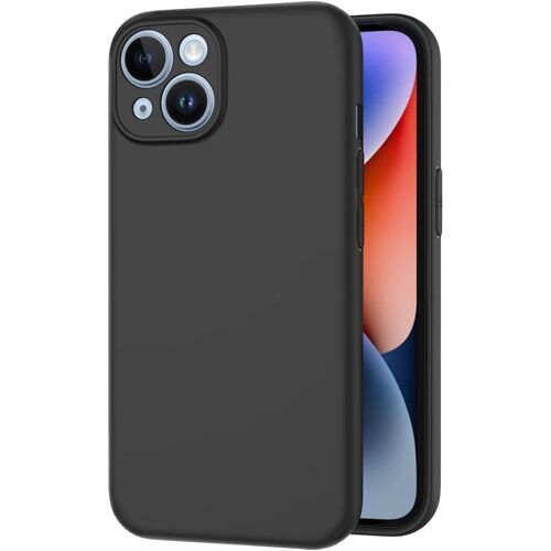 KALANKA-Compatible avec Apple iPhone 14 Coque, Silicone Coque pour iPhone 14 Housse Silicone Etui Case Noir