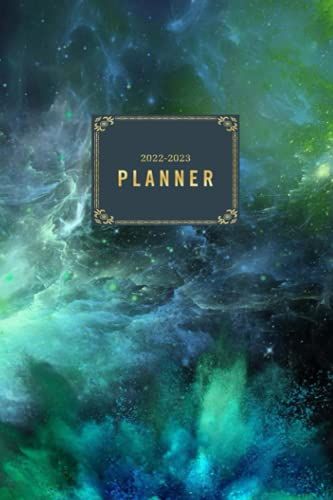 Notebook: Starry Galaxy College Ruled 2022 Weekly Planner: Large 2 Year Planner. Weekly At A Glance Organizer With Galaxy Cover #3