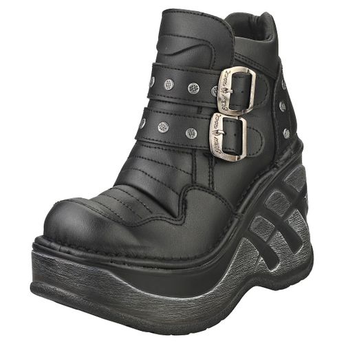 New Rock Rock Punk Gothic Hashtag Femme Bottes Plate-forme Noir